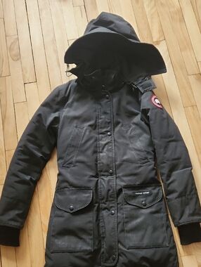Canada Goose Black Women's Hooded Trench Coat